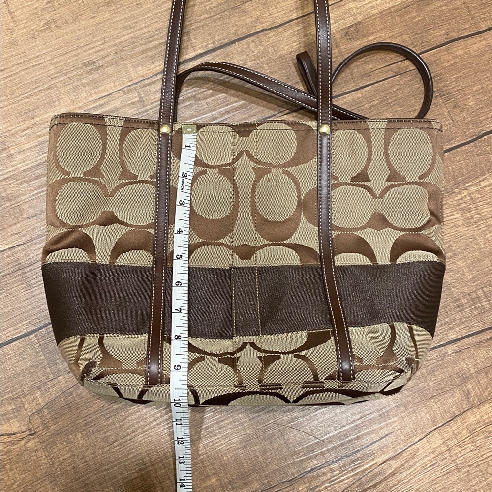 Coach Logo Brown Signature Tote Bag Reversible - Picture 13 of 14
